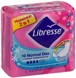 Либресс инвизибл прокладки normal soft deo 10шт