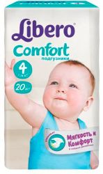 Либеро подгузники Comfort 7-14кг maxi 20шт