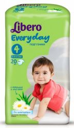 Либеро подгузники Everyday 7-18кг maxi 20шт