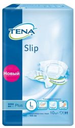 Тена Слип плюс дышащие подгузники для взрослых L 10шт