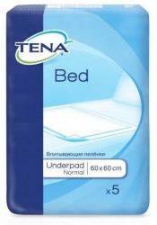 ТЕНА Бед Нормал простыни впитывающие 60х60 см 5 штук (TENA Bed Underpad Normal)
