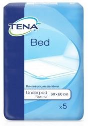 ТЕНА Бед Нормал простыни впитывающие 60х60 см 5 штук (TENA Bed Underpad Normal)