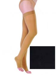 Интекс чулки с открытым мысом. Бандаж на всю нижнюю конечность Чулок с  гладкой силиконовой резинкой черный 1-й класс компрессии, 1 рост /арт. ИЧО-1р1к(чн) разм.M