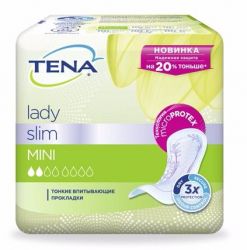 ТЕНА Леди Слим Мини прокладки впитывающие 10 штук (TENA Lady Slim Mini)