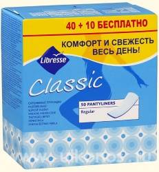 Либресс классик прокладки ежедневные regular 40шт+10шт