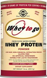 Солгар сыворотка белковая Whey To Go со вкусом шоколада 454г