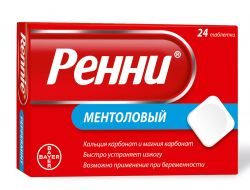 Ренни ментол №24 таблетки жевательные