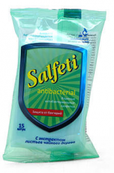 Салфети салфетки влажные антибактериальные с экстрактом чайного дерева 15шт