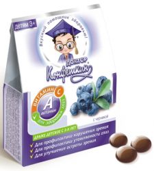 Доктор Конфеткин с витамином А /черника/ 100г драже