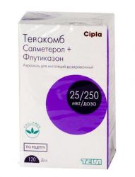 Тевакомб аэрозоль 25мкг+250мкг/доза 120 доз №1 баллончик