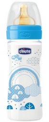 Чикко бутылочка Well-Being Boy пластиковая с силиконовой соской 2+ для мальчика переменный поток 250мл