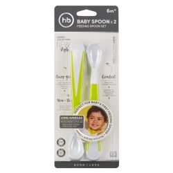 Хэппи беби/Happy baby набор ложек для кормления лайм арт.15023