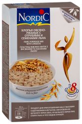 Нордик каша овсяно-ржаные хлопья с отрубями и семенами льна 600г