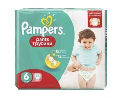 Памперс трусики-подгузники (6) 16+кг extra large 25шт