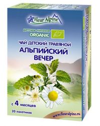 Флер альпин чай травяной органик альпийский вечер с 4-х мес.ф/пакеты №20