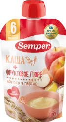 Сэмпер пюре яблочно-персиковое с кашей с 6 мес 120г