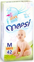 Мепси подгузники премиум 6-11кг (M) 42шт