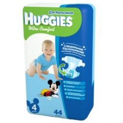 Хаггис подгузники Ultra Comfort (4) 8-14кг для мальчиков 44шт
