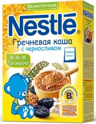 Нестле каша безмолочная гречневая с черносливом 200г
