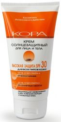 Кора крем солнцезащитный для лица и тела SPF 30 150мл