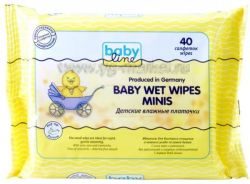 Бебилайн детские влажные платочки 40шт