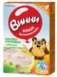 Винни каша безмолочная Рисово-гречневая с яблоком и пребиотиками с 4 мес 220г