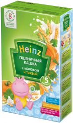 Хайнц кашка пшеничная с тыквой и молоком 250г