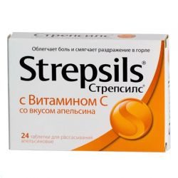 Стрепсилс с витамином C апельсиновый №24 таблетки