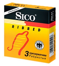Сико презервативы Ribbed ребристые 3шт