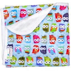 Глориес непромокаемая пеленка Совы на голубом 80х68см