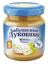 БАБУШКИНО ЛУКОШКО пюре яблоко творог с 5 мес 100г