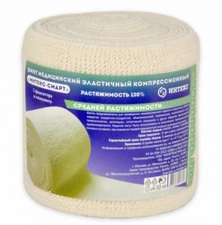 Интекс-смарт бинт эластичный средней растяжимости с металлическими фиксаторами 10х150см