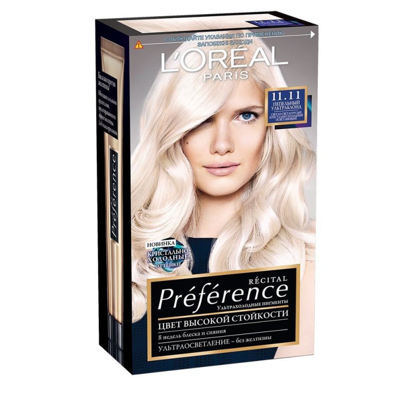 Loreal Preference Краска для волос тон 11.11 ультраблонд пепельный 40мл