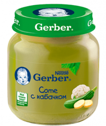 ГЕРБЕР пюре соте с кабачком с 4 мес 130г