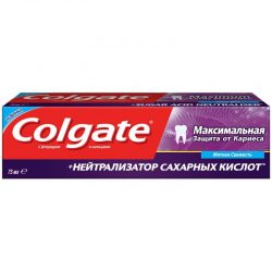 Зубная паста Colgate кмаксимальная защита + нейтрализатор сахарных кислот 75мл