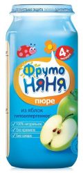 ФрутоНяня пюре яблоко натуральное б/с с 4 мес 250г