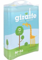 Ловулар трусики-подгузники Giraffe р.М 6-11кг 56шт