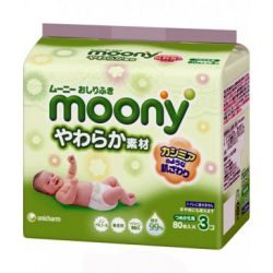 Муни салфетки влажные мягкие для детей запасной блок 3х80шт