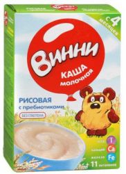 Винни каша молочная рисовая с пребиотиками с 4 мес 220г