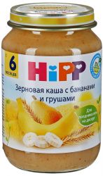 Хипп каша зерновая с бананами и грушами с 6 мес 190г