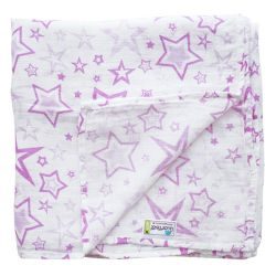 Глориес муслиновая пеленка Розовые звезды 120х120см