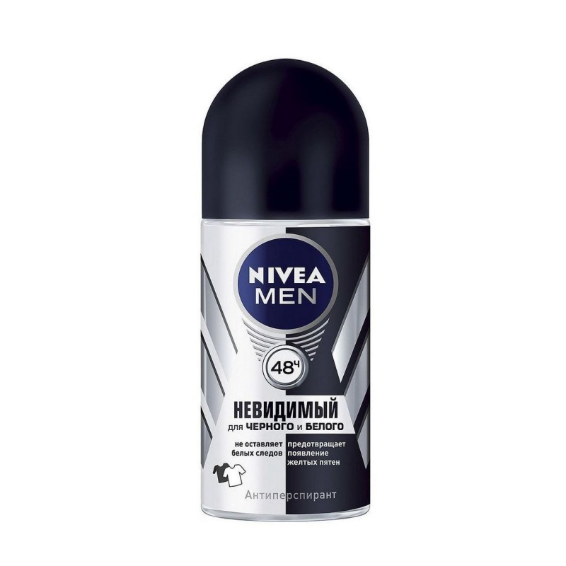 Дезодорант Ролик Мужской Nivea Невидимый Для Черного И Белого 50 Мл