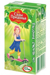 Сады придонья сок яблоко/виноград без сахара с 6 мес. 125мл