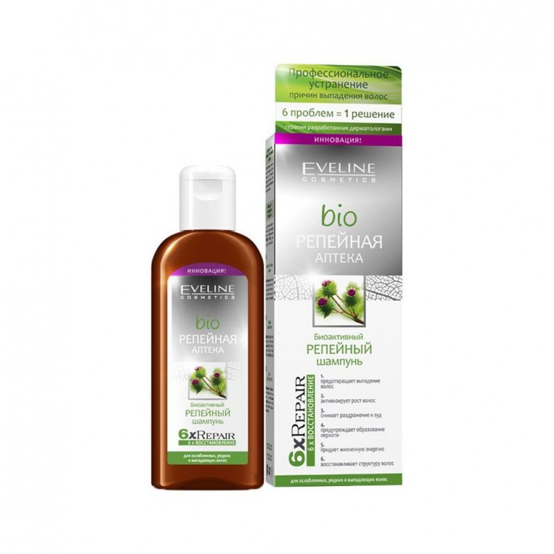 Шампунь EvelineBio Репейная аптека биоактивный репейный 150мл