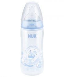 Нук baby blue бутылочка First Choice ПП 300мл с силиконовой соской р.1-М