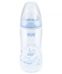 Нук baby blue бутылочка First Choice ПП 300мл с силиконовой соской р.1-М