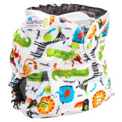 Глориес многоразовый подгузник OPTIMA плюшевый NEW Сафари 3-18кг+2 вкладыша