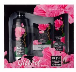 Роза Болгарии подарочный набор для мужчин (гель для душа 2в1 330мл + мыло для мужчин 100гр + крем для бритья 75мл)