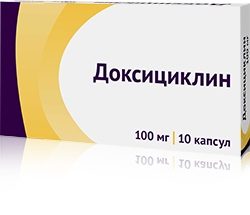 Доксициклина гидрохлорид 100мг №10 капсулы /Озон/