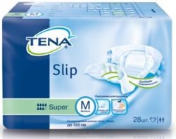ТЕНА Слип Супер M дышащие подгузники для взрослых 28 штук (TENA Slip Super M)